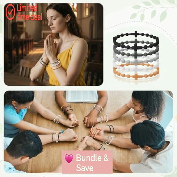 30-Piece Silicone Cross Bracelet Set for Women Men, Religious Faith Gift - Picture 7 of 8